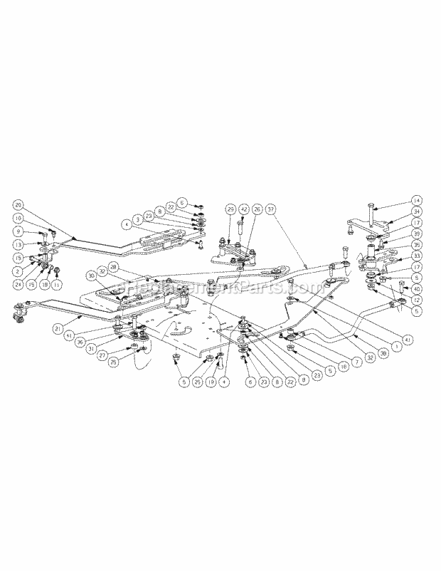 Control Assembly Diagram and Parts List for S7237-KW 53AI8DU8050-37HP Cub Cadet Lawn Tractor